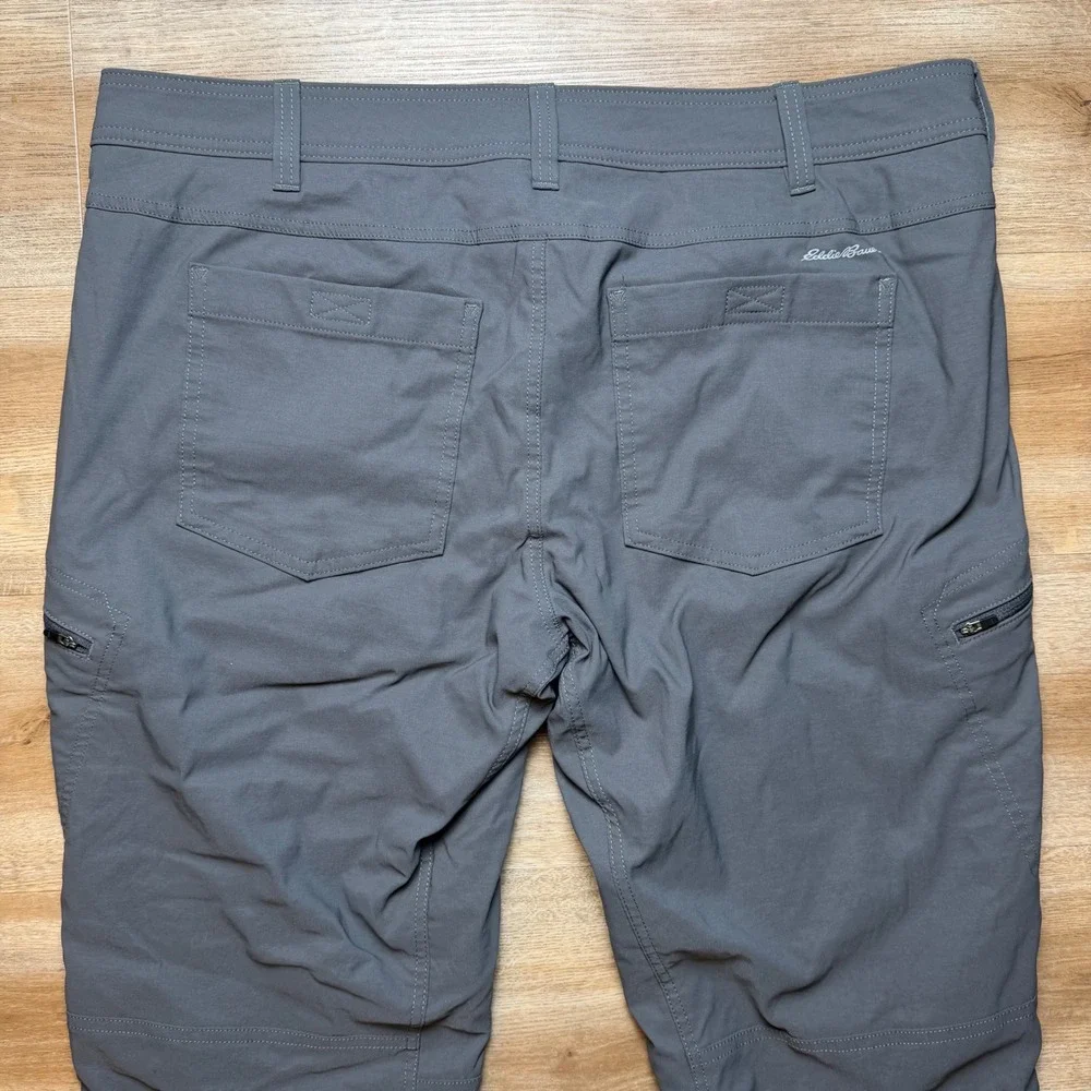 Eddie Bauer First Ascent Pants Mens 40x32 Gray Fleece Lined Cargo Hiking Outdoor